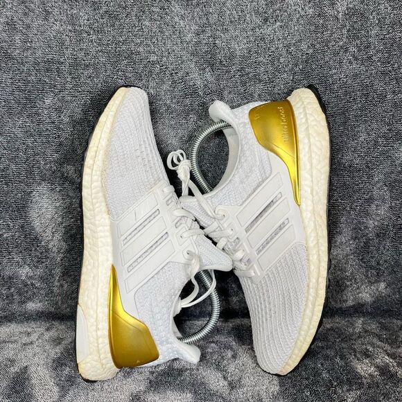 Adidas UltraBoost 4.0 DNA White Gold Metallic 2021- Men Size  8.5 - Picture 2 of 8